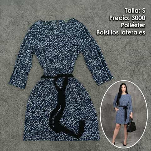 Vestido azul estampado