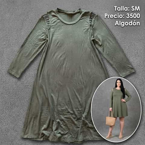 Vestido aceituna mangas